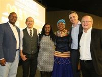 Serame Taukobong, Dion Chang, Renee Burton, Gcina Mhlope, Nick Grubb and Nick Binedell