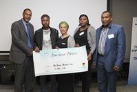 Thales' CEO Justice Tootla, Ishrene Davids from Community Chest’s Internal Compliance Services, Sinethemba Matutu, Community Chest of the Western Cape’s administrator/trainer Thembisa Sishuba, Khanyolwethu High School principal Mr. Titipana