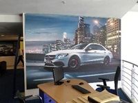 Frames and fabric prints- Mercedes dealership rebranding by Clarion