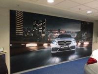 Frames and fabric prints- Mercedes dealership rebranding by Clarion