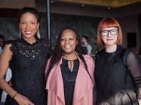 Shelley Mvulana; GM of Womensworld at Woolworths, Thateng Shimange; SAFW founder, Lucilla Booyzen