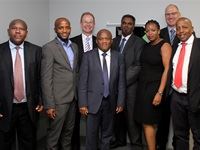 From left to right:
Sihle Gwala; Sandile Xolo, Peter Ireland, Ithala SOC Limited CEO, Honourable MEC Sihle Zikalala, Shane Moodley, Ayanda Ndlovu, Stuart Johnson and Malose Kekana, Ithala SOC Limited chairman