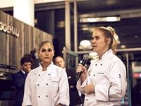 Alexia Damianou and Amy Butler from the Bosch expereince stand introducing their delectible pastries to the guests
