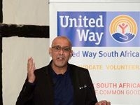 Ashraf Garda, SAfm talk show host presented the keynote address at the launch of United Way South Africa