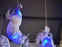 Artists create festive installation from trash