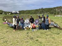 Artists create festive installation from trash