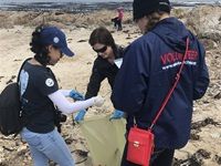 Artists create festive installation from trash