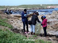Artists create festive installation from trash