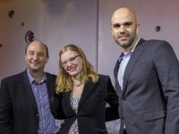 Leah van Deventer, KWV's CEO Boyce Llody, Nuno Fernandes