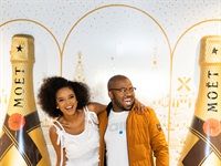 Moët & Chandon lights its golden tree at the V&A